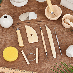 96 шт. Набор инструментов для изготовления керамики из дерева и нержавеющей стали в 8 стилях&nbsp;TOOL-PH0001-98