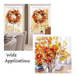 30шт 6 цвета искусственный пластиковый кленовый лист AJEW-CF0001-03