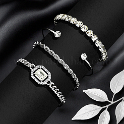 8шт. 2-цветный сплав браслет и наборы браслетов&nbsp;BJEW-HY0001-36