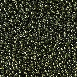 MIYUKIラウンドロカイユビーズ  日本製シードビーズ  11/0  （rr306)オリーブゴールド光沢  2x1.3mm  穴：0.8mm  約50000個/ポンド&nbsp;SEED-G007-RR0306
