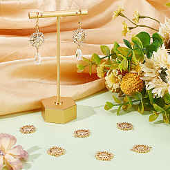 8шт латунь микро паве прозрачный кубический цирконий коннектор подвески&nbsp;ZIRC-BBC0001-48