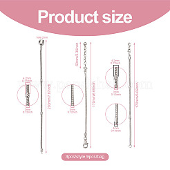 9шт 3 стиля латунные браслеты в европейском стиле изготовление AJEW-YS0001-01