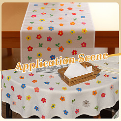 Nappe en polyester brodée de marguerites&nbsp;AJEW-WH0816-374D