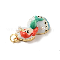 Подвески в виде русалки из латуни с микропаве из кубического циркония KK-G419-30G