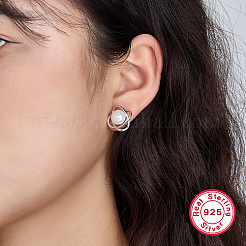 925 женская серьга-кольцо из стерлингового серебра с родиевым покрытием AX5136-9