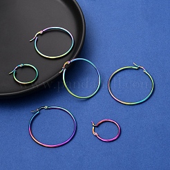 3 пара серег-колец Huggie Hoop из нержавеющей стали 304 размера 3 EJEW-FS0001-03