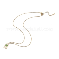 Арка с кокосовой пальмой латунные эмалевые подвески ожерелья NJEW-H051-03G