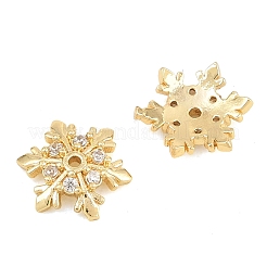 Perles de Noël en laiton et zircon cubique transparent&nbsp;KK-B186-03G