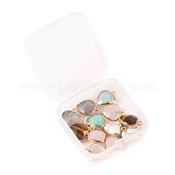 12 шт. 6 стильные гальванические подвески из натуральных драгоценных камней&nbsp;G-LS0002-09