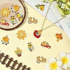 20pcs 10 styles de pendentifs en émail en alliage&nbsp;ENAM-SC0007-32
