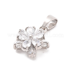 Porte micro ouvrent pendentifs zircone cubique en laiton de placage&nbsp;KK-M082-04B-P