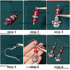 Weihnachtsmotiv DIY-Sets zur Herstellung von Ohrhängern aus Legierung und Glas&nbsp;DIY-SC0027-64