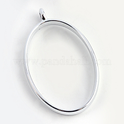 Rack-Beschichtung Legierung ovale offene Rückseite Lünette Anhänger&nbsp;X-PALLOY-S047-26D-FF