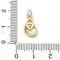 Подвески из латуни с микропаве на тему сердца и циркония KK-H475-56G-01