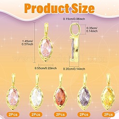 10 Stück 5 Farben Pferdeauge Messing Micro Pave Zirkonia Charms&nbsp;KK-FS0002-13B