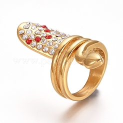 Anillos de dedo de acero inoxidable 304 con revestimiento iónico (IP) (venta de fábrica de fiestas de joyería)&nbsp;RJEW-E157-08G-O