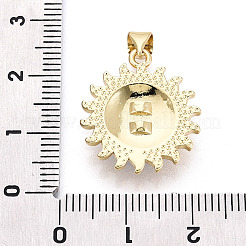 Латунные микропаве прозрачные подвески с фианитом&nbsp;KK-T080-05B