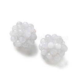 Perle intrecciate di agata blu naturale.&nbsp;GG-CBA2E9C-H01-02