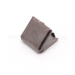 真鍮製カシメリボン止めエンドパーツ  圧着端のパーツ  正方形  ガンメタ色  6x6.5mm&nbsp;KK-WH0044-04A-B