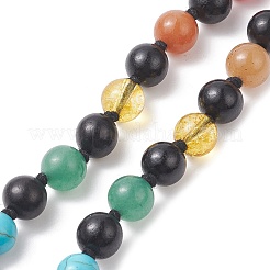Collana buddista di gemme miste naturali e sintetiche e legno&nbsp;NJEW-JN04304