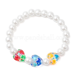 Браслеты ручной работы из стеклянной эмали и стеклянных жемчужных бусин&nbsp;BJEW-JB12172