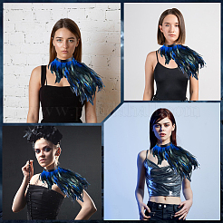 Накидка из натуральных перьев в готическом стиле AJEW-WH20067-017D