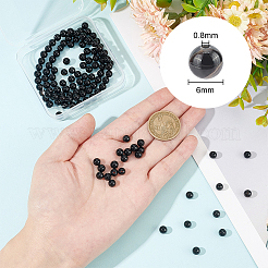 2 нити бусин из натурального черного оникса G-GO0001-15A