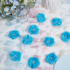 30 шт. полиэстер и пластик искусственный жемчуг и стразы цветочные украшения аксессуары&nbsp;DIY-SP0006-06B