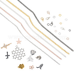 Наборы для изготовления подвесок из сплава и железных цепей&nbsp;DIY-TA0013-17