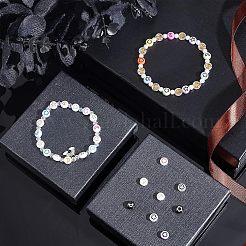 蓄光アクリルビーズ  星と花と月とハートのフラットラウンド  ミックスカラー  7x3.5mm  穴：1.6mm  320個/セット&nbsp;LACR-WH0001-01
