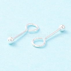 スターリングシルバーのねじ付きボールアイピン925個  ボールヘッド付きスクリューアイピン  銀  15.5x2.5mm  穴：3.2mm  ピン：0.7mm&nbsp;STER-P047-04A-S