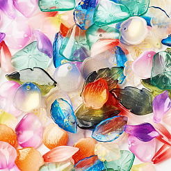 100шт 10 стиля прозрачные стеклянные подвески&nbsp;GLAA-TA0002-74