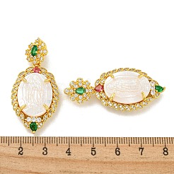 Подвески в форме слезы из латуни с паве из кубического циркония KK-N255-06G