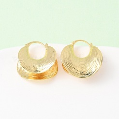 Серьги-кольца из текстурированной луны и латуни EJEW-D346-10G