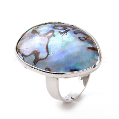 Латунные кольца из ушка с платиной RJEW-E023-02