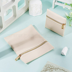 2 stücke 2 arten rechteck quadrat pu leder schmuck geschenk zipper taschen&nbsp;ABAG-TADJ0001-01B