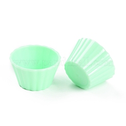 ミニプラスチック模擬エッグタルトカップ  ミニチュア風景キッチンモデルドールハウスアクセサリー装飾  春の緑  37x21mm&nbsp;DJEW-C005-02D