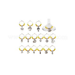 Осенние подвески для бокалов из сплава AJEW-BC00015