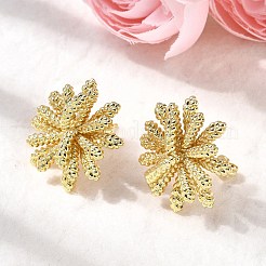 Серьги-гвоздики в виде цветка из латуни EJEW-H171-02A-G