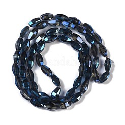 Стеклянные бусины с гальваническим покрытием  GLAA-Q101-03B-FR02