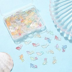 100 шт. светящиеся прозрачные смоляные декоден кабошоны&nbsp;RESI-FP0001-44