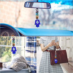 2 шт. подвеска ручной работы с лэмпворком от сглаза HJEW-CA0001-68