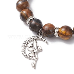 Браслеты из сплава в тибетском стиле с подвесками в виде фей BJEW-JB12692