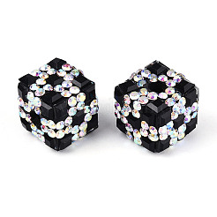 Бусины из полимерной глины со стразами и квадратным акрилом&nbsp;CLAY-T022-03B