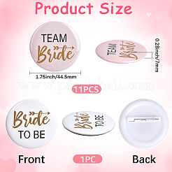12 stücke weißblech & kunststoff braut abzeichen für hochzeit party braut dusche dekoration&nbsp;AJEW-SC0032-08B