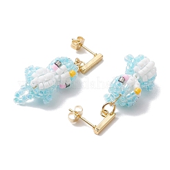 Clous d'oreilles en verre&nbsp;EJEW-MZ00257-02