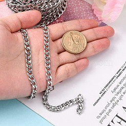 Не тускнеющие кубинские звенья цепи из нержавеющей стали 304 длиной 3.28 фут X-CHS-G010-02P