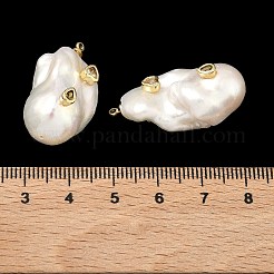 Anhänger aus Messing und Perlmutt mit Mikropavé-Fassung aus Zirkonia&nbsp;KK-H259-13E-G01
