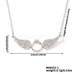 Элегантное латунное микропаве прозрачное кубическое циркониевое кольцо с подвеской в виде крыльев для женщин QW9057