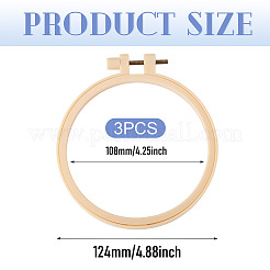 プラスチック模造竹クロスステッチ刺繍フープ  裁縫用具アクセサリー  ラウンド  パパイヤホイップ  124mm  内径：108mm  3個/セット&nbsp;TOOL-TADJ0001-03C